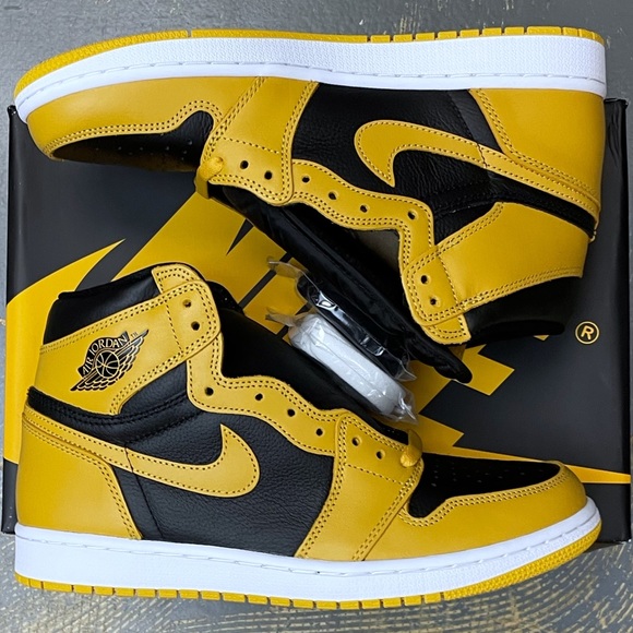 Nike Air Jordan 1 High OG Retro Pollen 555088-701 Yellow Lakers - Picture 2 of 10
